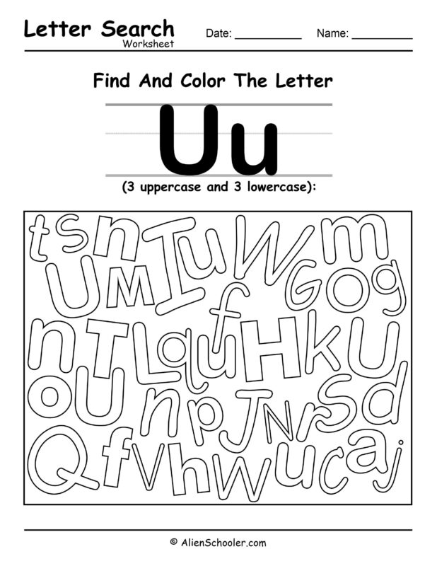 Find The Letter U Worksheet