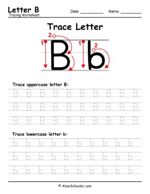 Letter B Tracing Worksheet