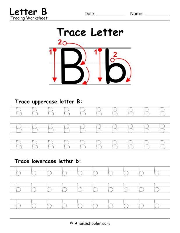 Letter B Tracing Worksheet