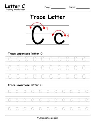 Letter C Tracing Worksheet Free Printable