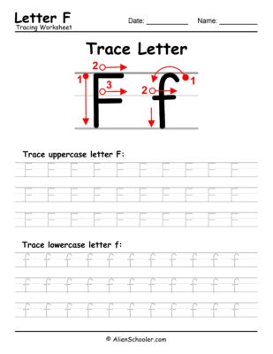 Trace Letter F