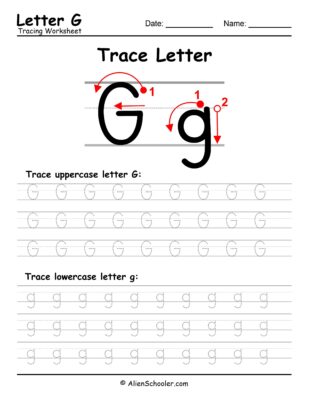 Letter G Trace Worksheet