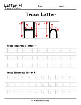 Trace Letter H Worksheet