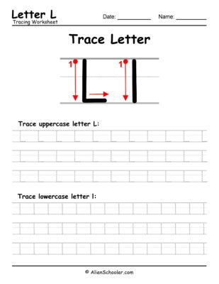 Trace Letter L Worksheet