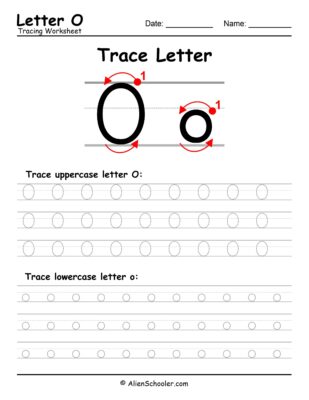 Trace Letter O Worksheet