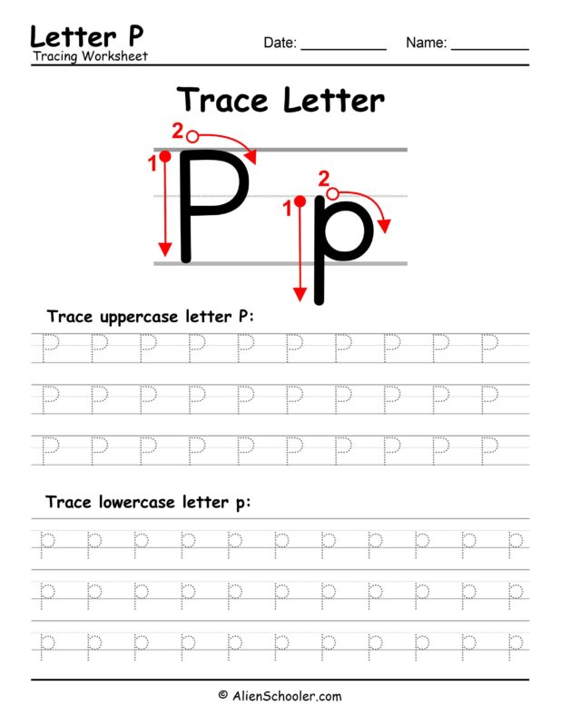 Letter P Tracing Worksheet