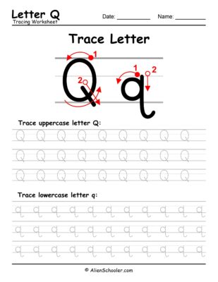 Letter Q Tracing Worksheet