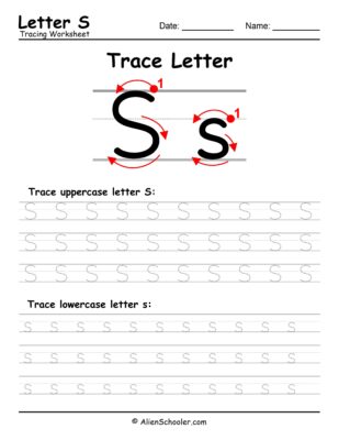 Trace Letter S Worksheet