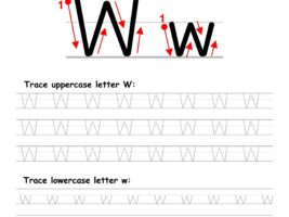 Trace Letter W Worksheet