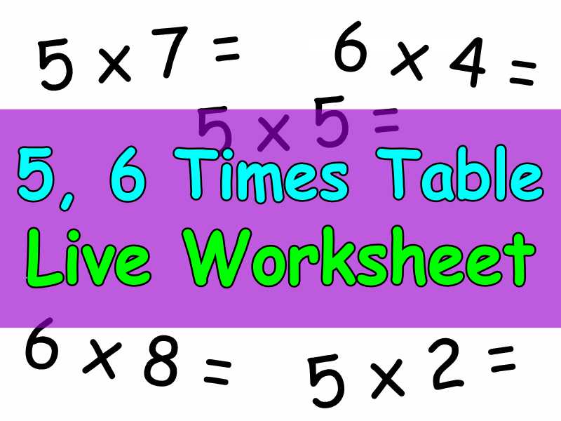 5 and 6 Times Tables Live Worksheet - Alien Schooler