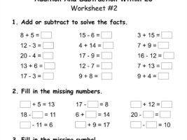 Addition And Subtraction Within 20 Worksheet #2