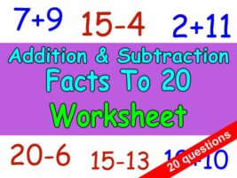 Addition And Subtraction To 20 Interactive Worksheet