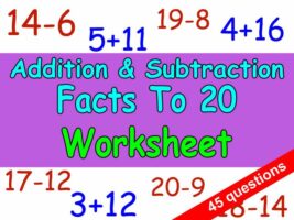 Addition And Subtraction Facts To 20 Online
