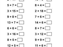 Addition Facts To 20 Worksheet