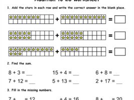 Addition To 20 Worksheet Free