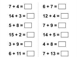 Addition Within 20 Worksheet Printable