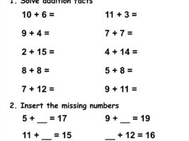 Addition Within 20 Worksheet