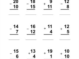 Column Addition And Subtraction Within 20