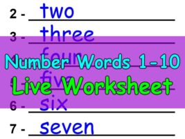 Number Words 1-10 Live Worksheet