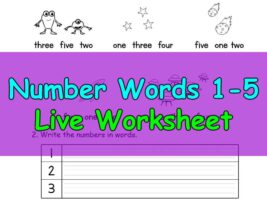 Number Words 1-5 Live Worksheet