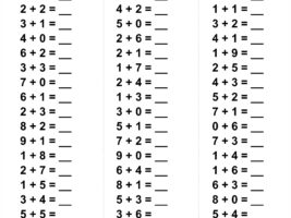 Addition Facts To 10 Worksheet #1