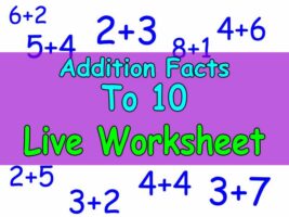 Addition facts to 10 online