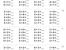 Addition Facts Within 10 Worksheet #3