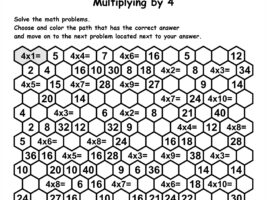 Math Maze - Multiplication By 4