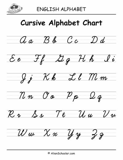 Cursive letter chart