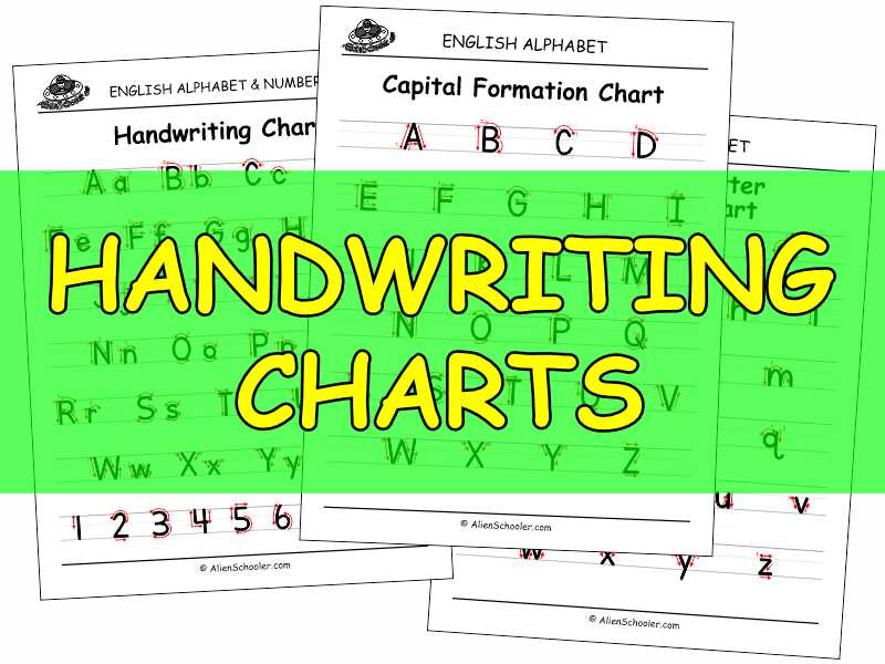 Handwriting Alphabet Charts Free Printable PDFs Alien Schooler
