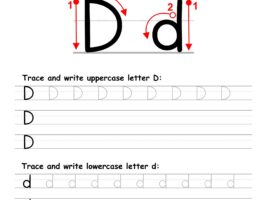 Letter D Writing Practice Worksheet