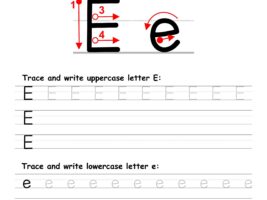 Letter E Writing Practice Worksheet