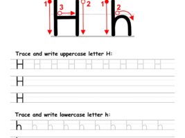Letter H Writing Practice Worksheet Printable