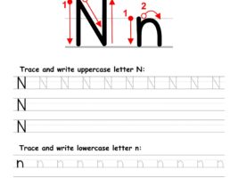 Letter N Writing Practice Worksheet