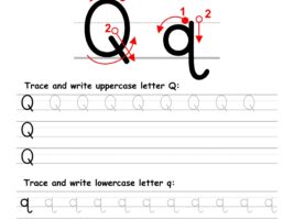 Letter Q Writing Practice Worksheet Printable