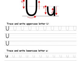 Letter U Writing Practice Worksheet