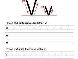 Letter V Writing Practice Worksheet