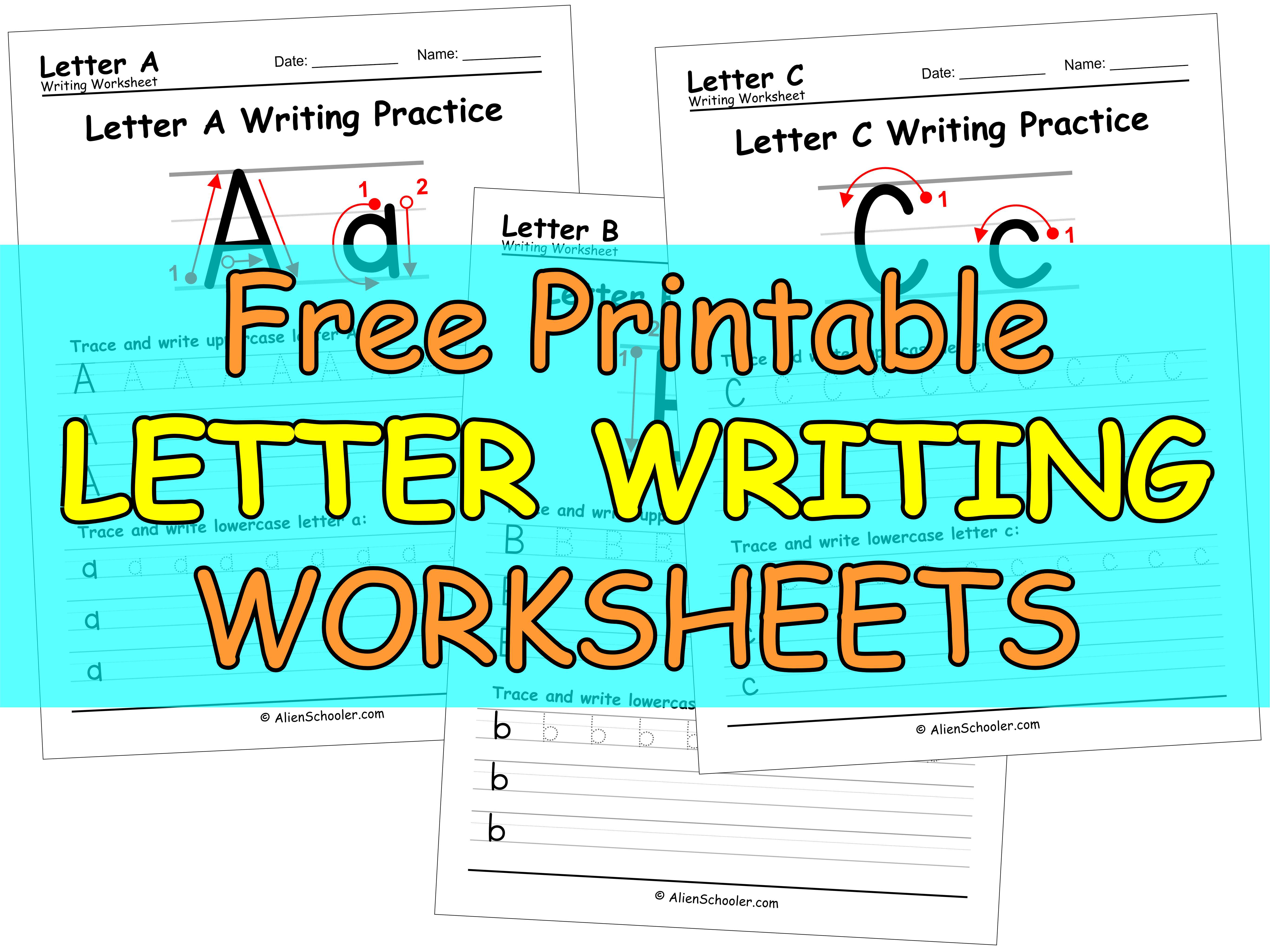 Alphabet Writing Practice for Kindergarten Alien Schooler