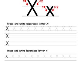 Letter X Writing Practice Worksheet