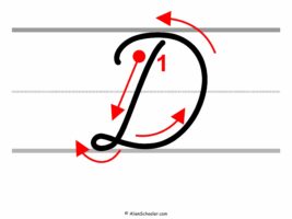 How To Write a Capital Cursive D