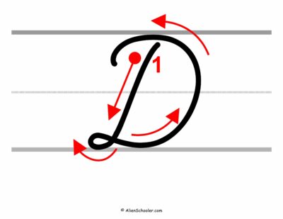 How to write a capital D in cursive