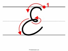 How To Write a Capital E In Cursive (with arrows)