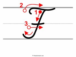 How To Write a Capital F In Cursive (with arrows)