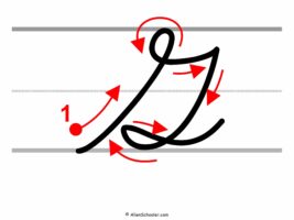 How To Write a Capital G In Cursive (with arrows)