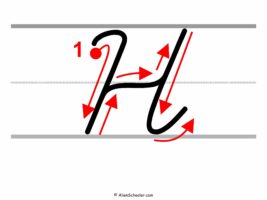 How To Write a Capital H In Cursive (with arrows)