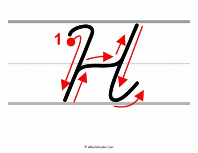 How to write a capital H in cursive