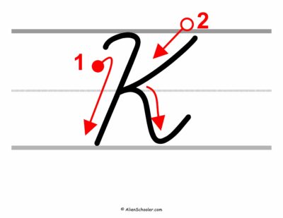 How to write a capital K in cursive