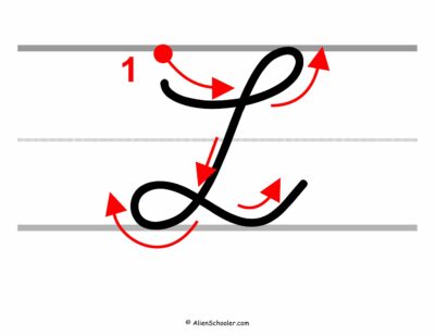 How to write a capital L in cursive