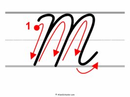 How To Write a Capital M In Cursive (with arrows)