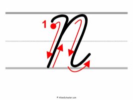 How To Write a Capital N In Cursive (With Arrows)